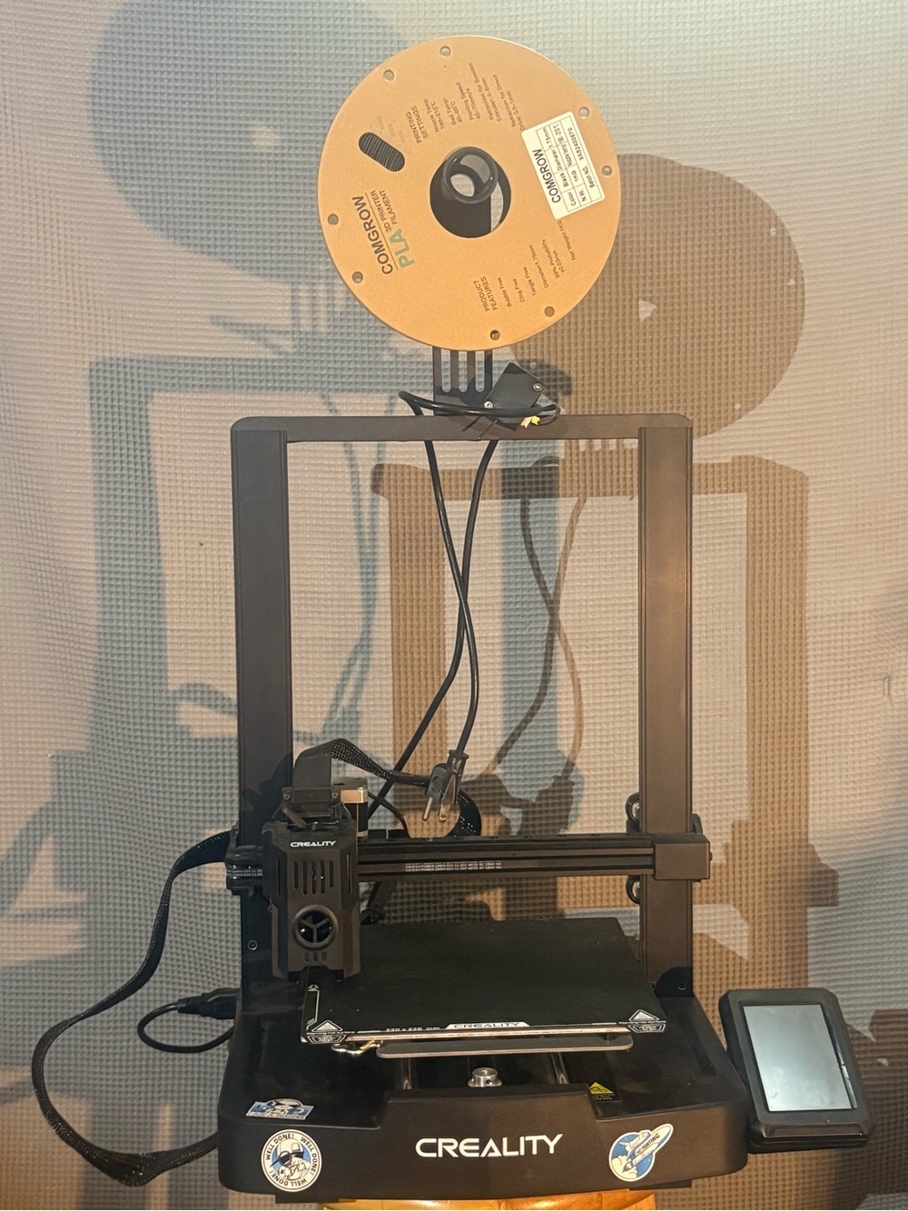 Creality 3D Printer with Orange PLA Spool